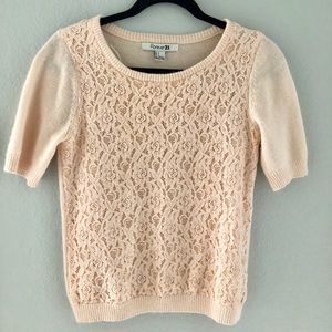 Forever 21 sweater-Knit Top -Pink color